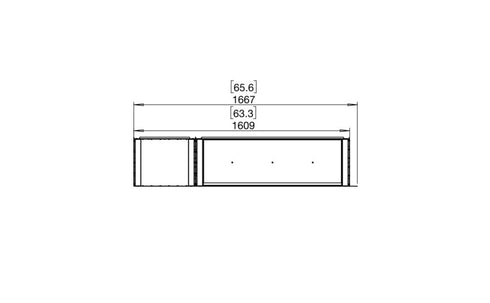 Ecosmart Fire Flex 60LC.BXL Left Corner Fireplace Insert - Black Finish / Black Burner - ESF.FX.60LC.BXL.B